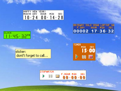 Timeleft Free Clock Reminder Countdown Stopwatch Timer Sticker Auction Watch And Time Synchronization Utility Using Winamp Skins To Show Digits And Text